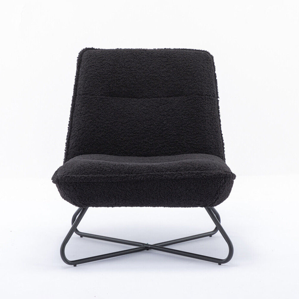 Soft Padded Accent Chair With Metal Cross Base - Homevalley.co.uk