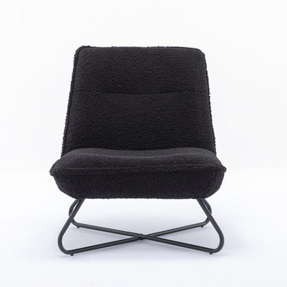 Soft Padded Accent Chair With Metal Cross Base - Homevalley.co.uk