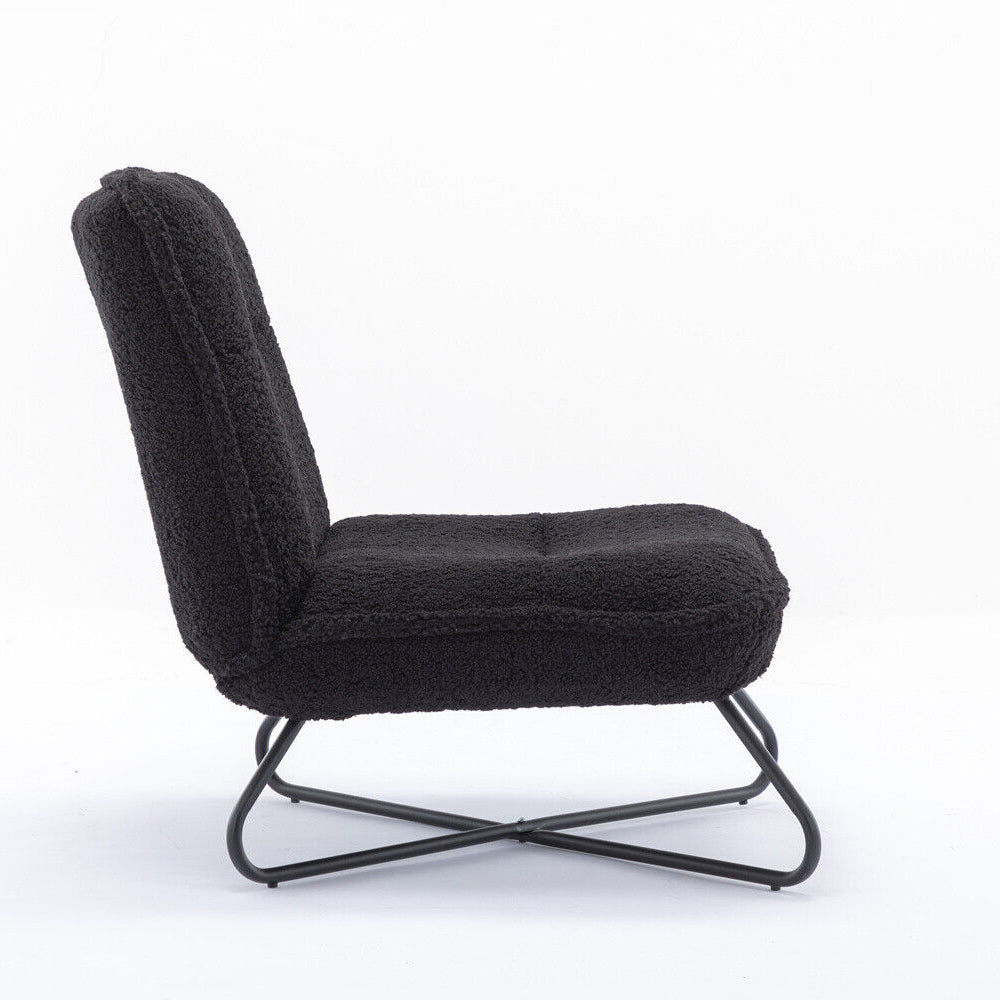 Soft Padded Accent Chair With Metal Cross Base - Homevalley.co.uk