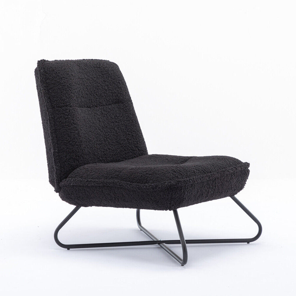 Soft Padded Accent Chair With Metal Cross Base - Homevalley.co.uk