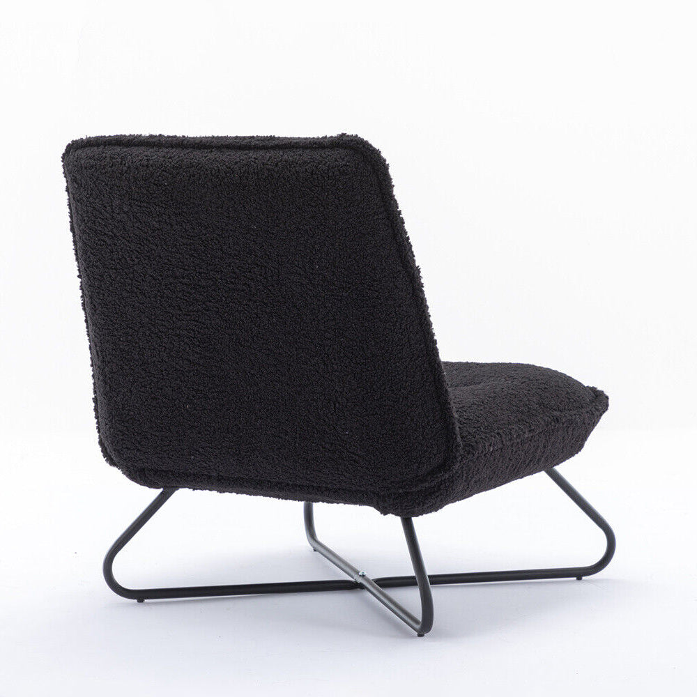 Soft Padded Accent Chair With Metal Cross Base - Homevalley.co.uk