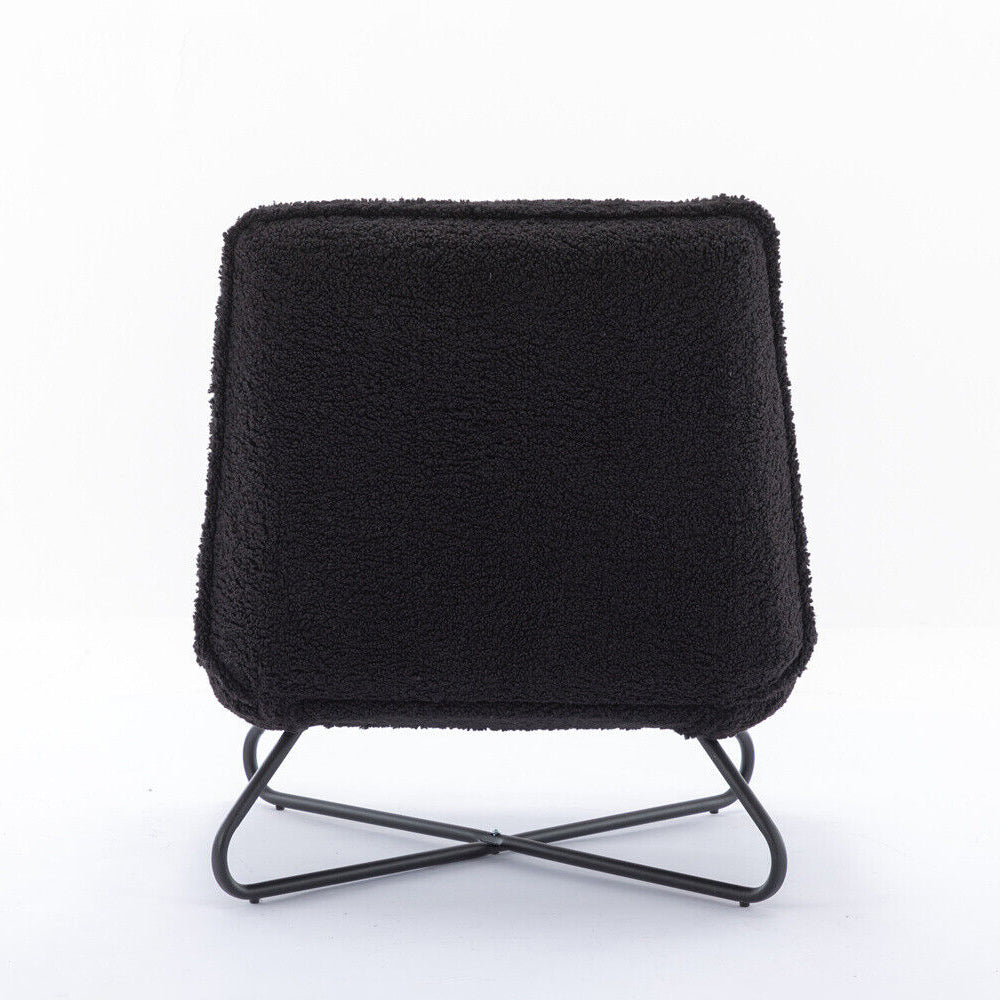 Soft Padded Accent Chair With Metal Cross Base - Homevalley.co.uk