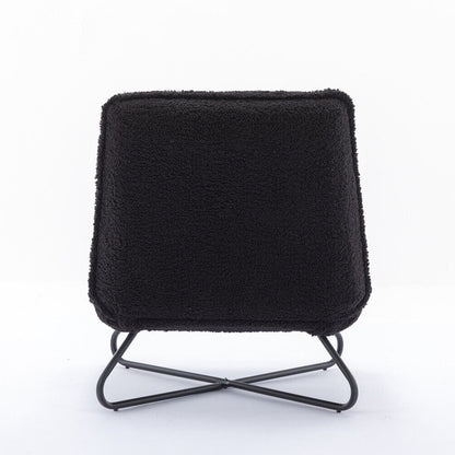 Soft Padded Accent Chair With Metal Cross Base - Homevalley.co.uk