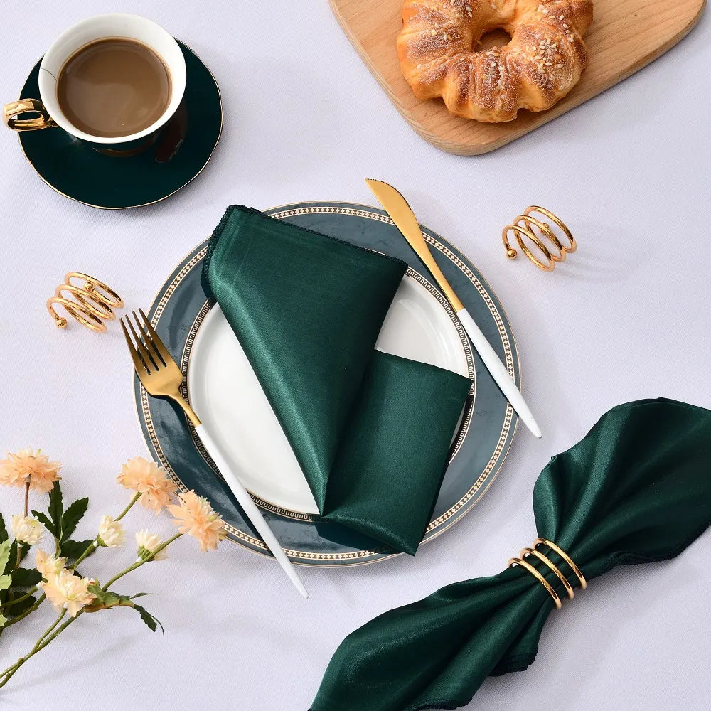 Satin Table Napkins, Set of 12, Size 30x30cm - Homevalley.co.uk