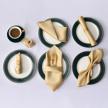 Satin Table Napkins, Set of 12, Size 30x30cm - Homevalley.co.uk