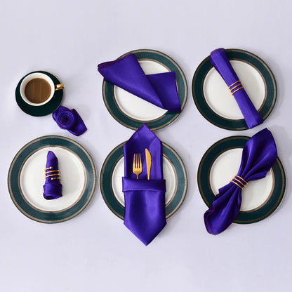 Satin Table Napkins, Set of 12, Size 30x30cm - Homevalley.co.uk