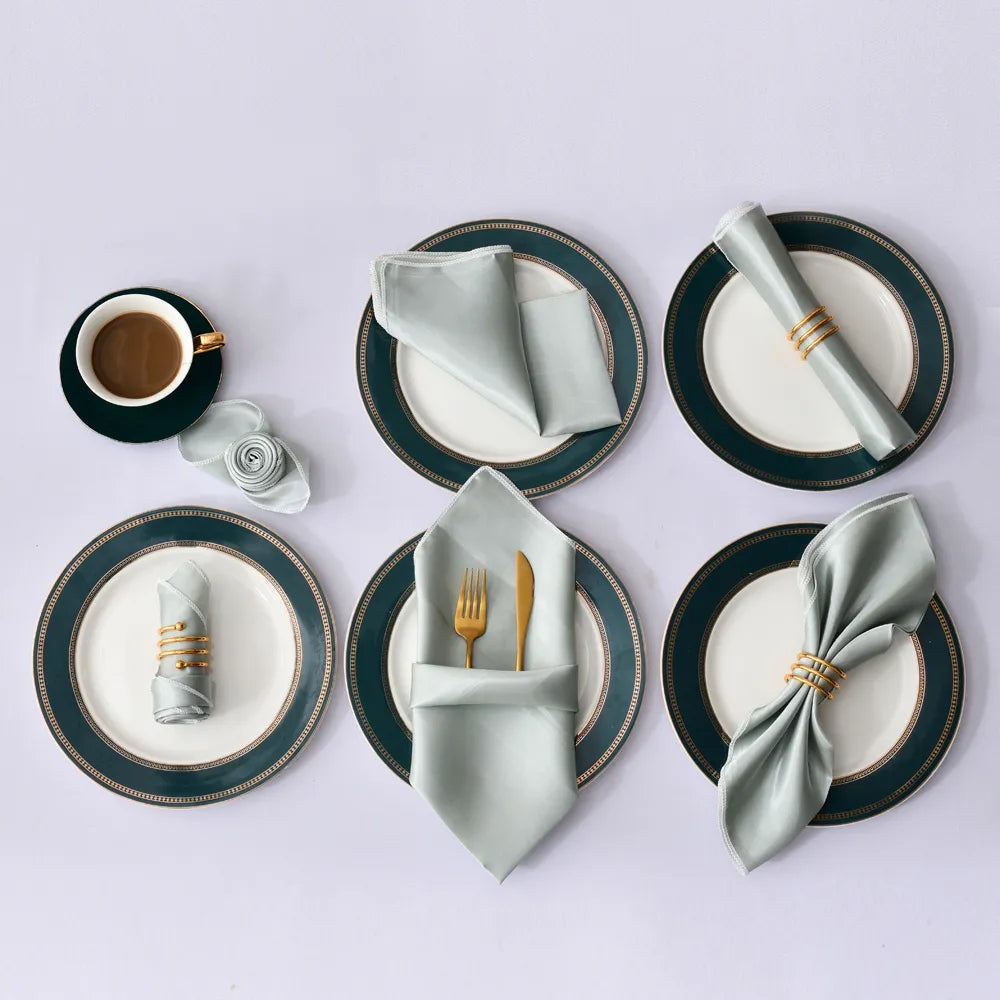 Satin Table Napkins, Set of 12, Size 30x30cm - Homevalley.co.uk