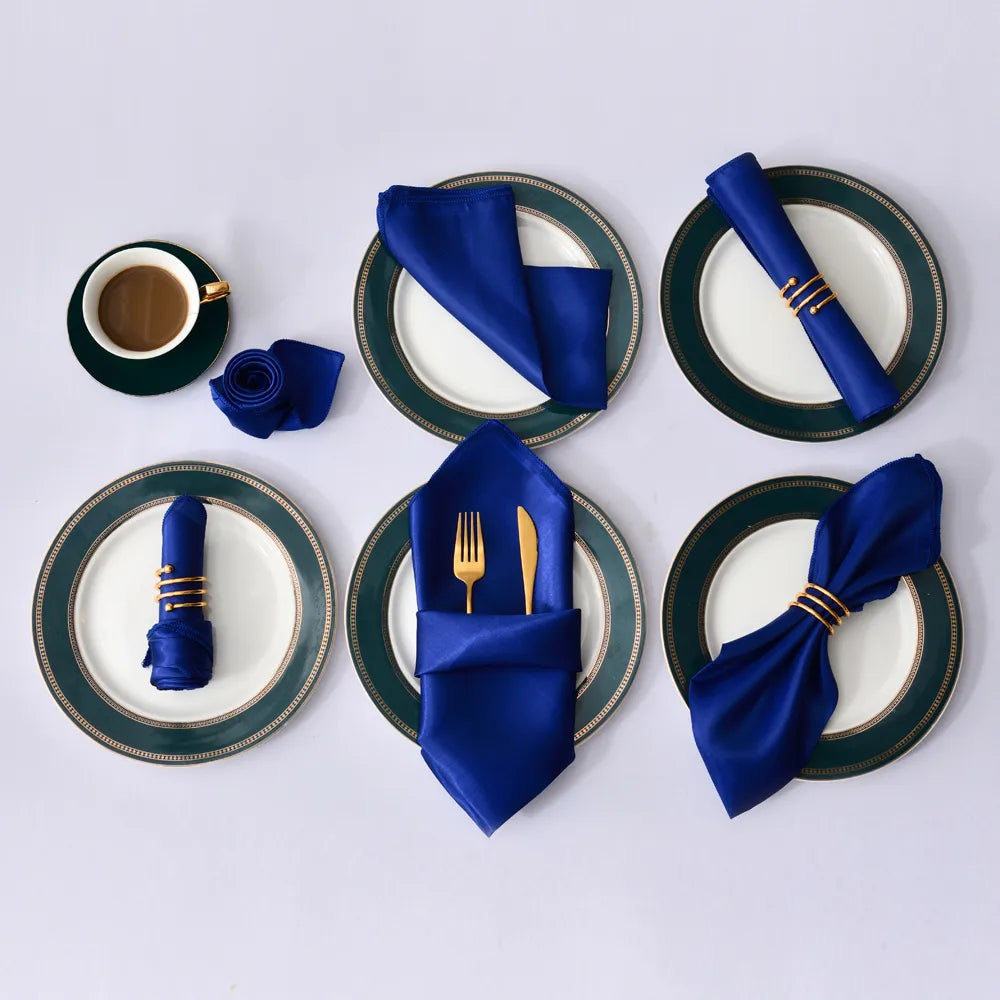 Satin Table Napkins, Set of 12, Size 30x30cm - Homevalley.co.uk