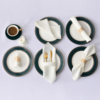 Satin Table Napkins, Set of 12, Size 30x30cm - Homevalley.co.uk