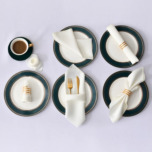 Satin Table Napkins, Set of 12, Size 30x30cm - Homevalley.co.uk