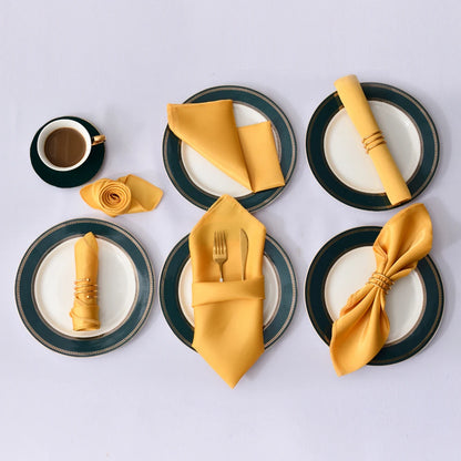 Satin Table Napkins, Set of 12, Size 30x30cm - Homevalley.co.uk