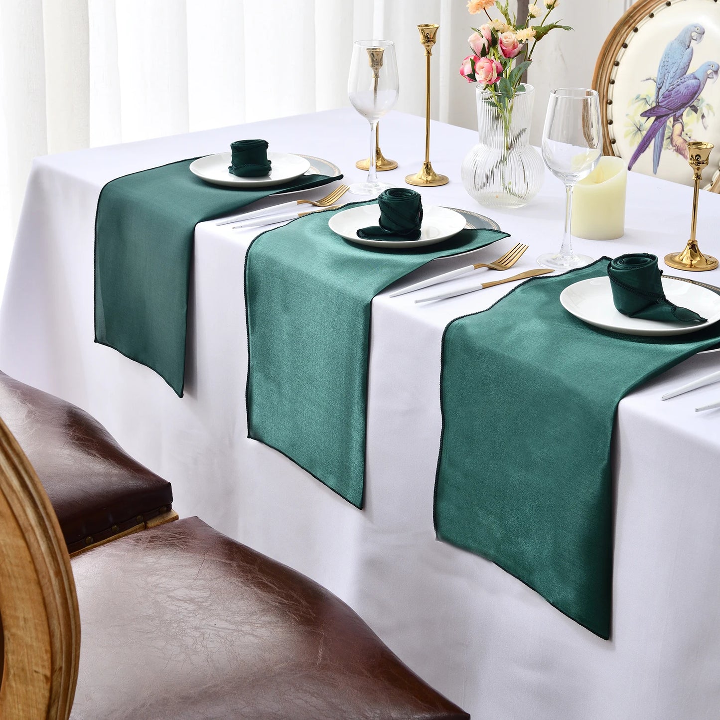 Satin Table Napkins, Set of 12, Size 30x30cm - Homevalley.co.uk