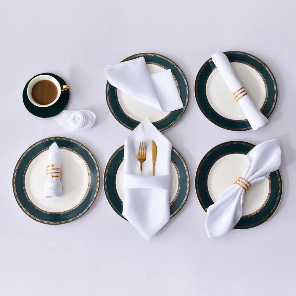 Satin Table Napkins, Set of 12, Size 30x30cm - Homevalley.co.uk