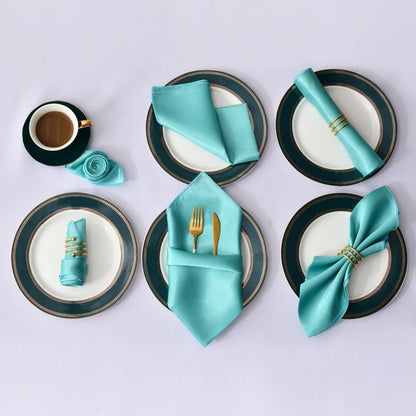 Satin Table Napkins, Set of 12, Size 30x30cm - Homevalley.co.uk