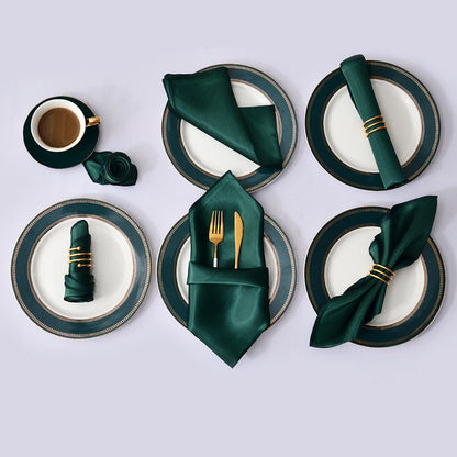 Satin Table Napkins, Set of 12, Size 30x30cm - Homevalley.co.uk