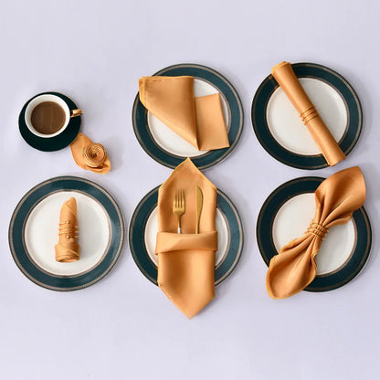 Satin Table Napkins, Set of 12, Size 30x30cm - Homevalley.co.uk