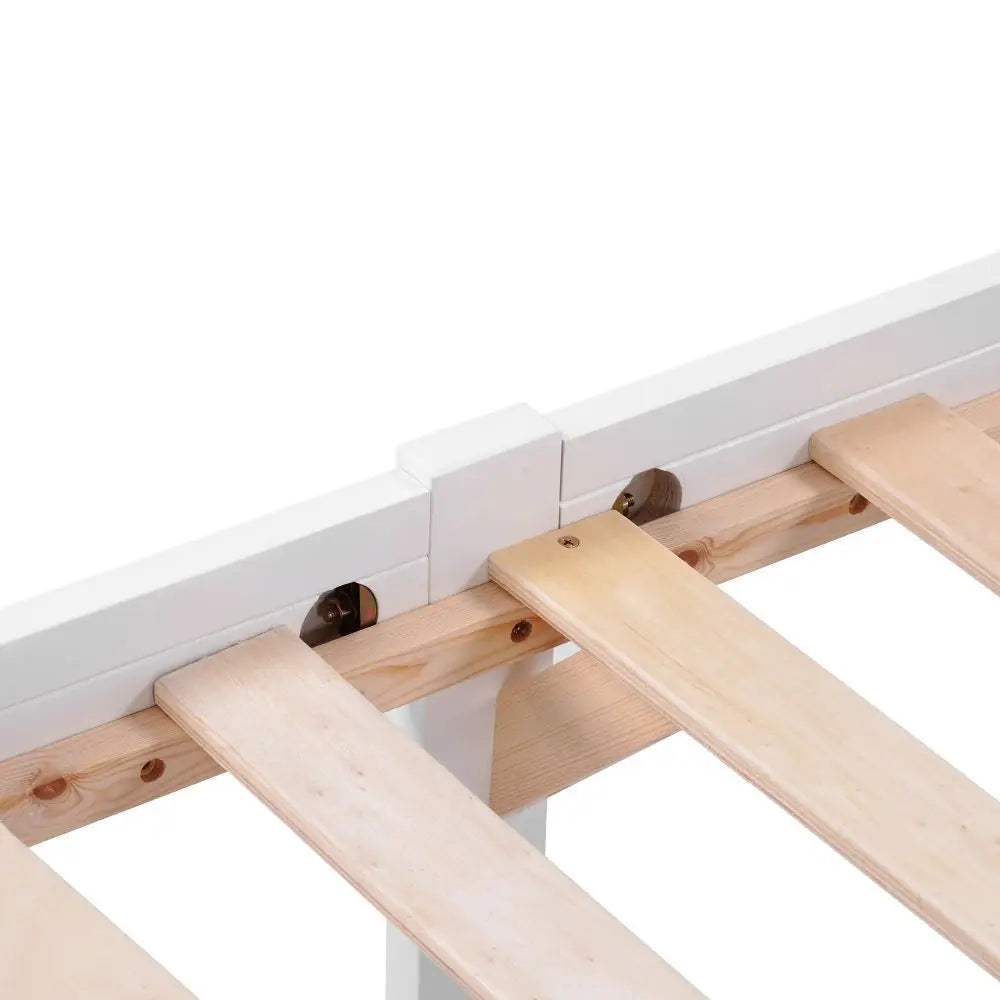 Single Double White Wooden Solid Pine Storage Bed with Drawers - Homevalley.co.uk