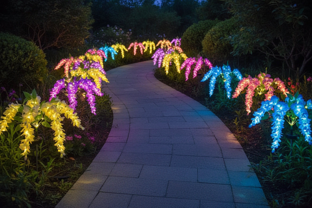 Solar LED Wisteria Flower Garden Lights – Waterproof Outdoor Lawn Lamp & Decorative Pathway Light