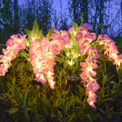 Solar LED Wisteria Flower Garden Lights – Waterproof Outdoor Lawn Lamp & Decorative Pathway Light