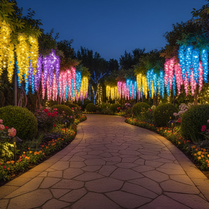 Solar LED Wisteria Flower Garden Lights – Waterproof Outdoor Lawn Lamp & Decorative Pathway Light