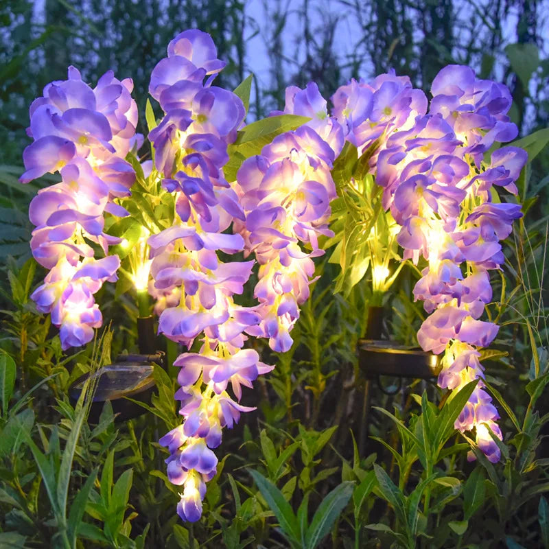 Solar LED Wisteria Flower Garden Lights – Waterproof Outdoor Lawn Lamp & Decorative Pathway Light