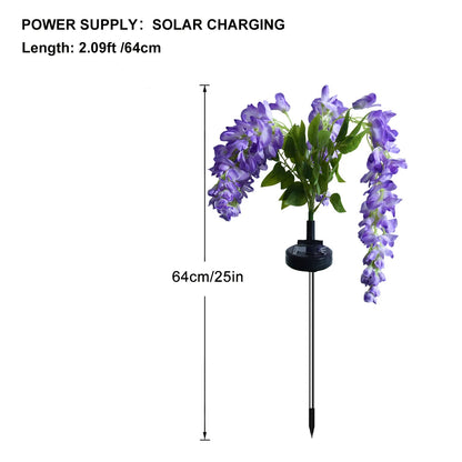 Solar LED Wisteria Flower Garden Lights – Waterproof Outdoor Lawn Lamp & Decorative Pathway Light