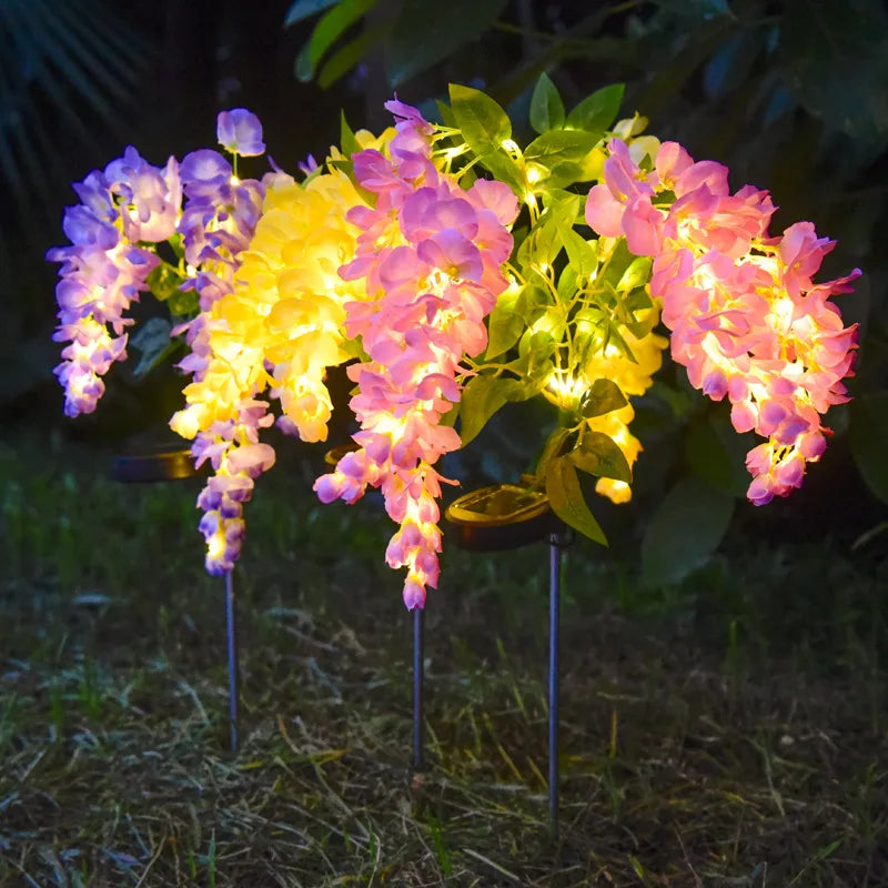Solar LED Wisteria Flower Garden Lights – Waterproof Outdoor Lawn Lamp & Decorative Pathway Light
