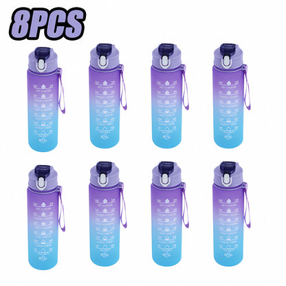 Sports Water Bottle with Time Marker Leak-proof Cup, BPA Free 900ML - Homevalley.co.uk