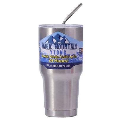 Stainless Steel Freeze Thermos with Straw Vacuum Insulated Cup - Homevalley.co.uk