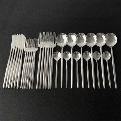 Stainless Steel Gold Cutlery 24Pcs/Set - Homevalley.co.uk