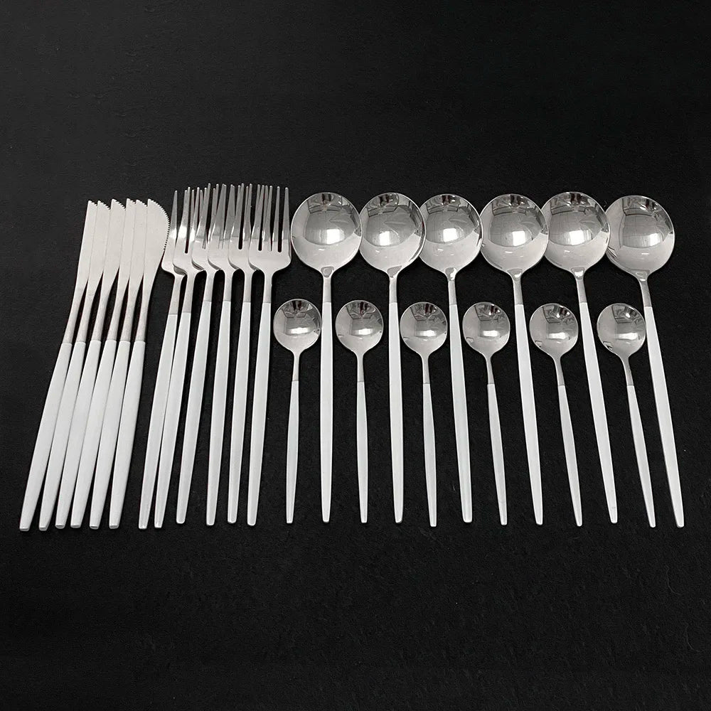 Stainless Steel Gold Cutlery 24Pcs/Set - Homevalley.co.uk