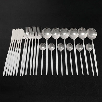 Stainless Steel Gold Cutlery 24Pcs/Set - Homevalley.co.uk