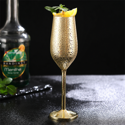 6PCS Stainless Steel Champagne Flutes – 200ml Unbreakable Wine Glass Set