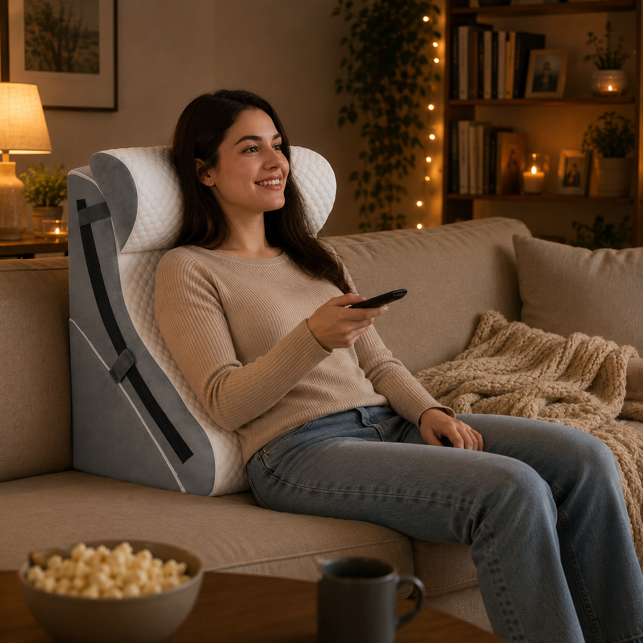 Adjustable Memory Foam Wedge Pillow Set – Back Support Cushion for Reading, Sleeping & Relaxing