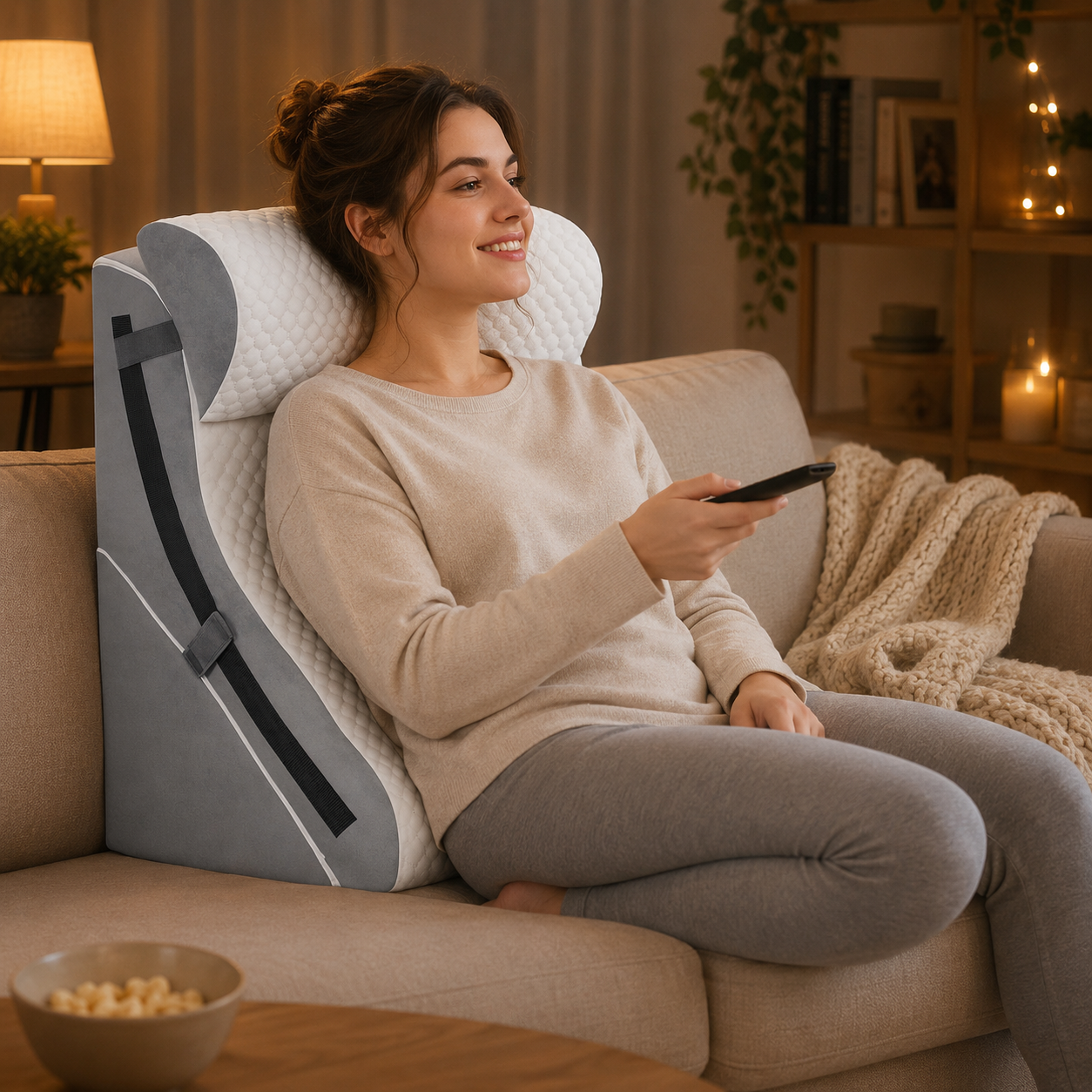 Adjustable Memory Foam Wedge Pillow Set – Back Support Cushion for Reading, Sleeping & Relaxing