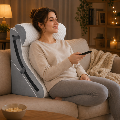 Adjustable Memory Foam Wedge Pillow Set – Back Support Cushion for Reading, Sleeping & Relaxing