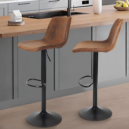 Swivel Bar Stool, Chair with Back, Adjustable Height, Set of 2 - Homevalley.co.uk