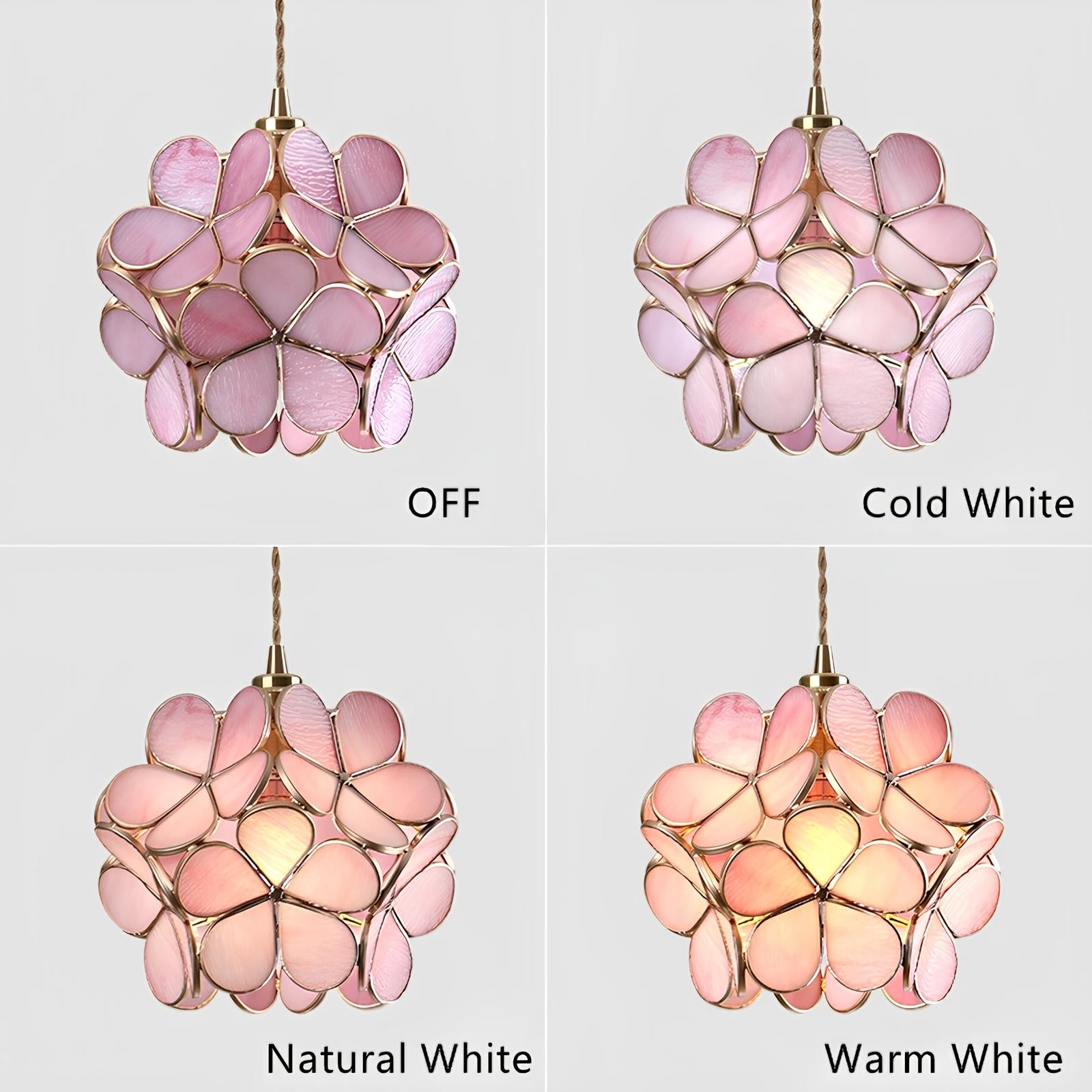 Tiffany Glass Flower Pendant Lamp - Homevalley.co.uk