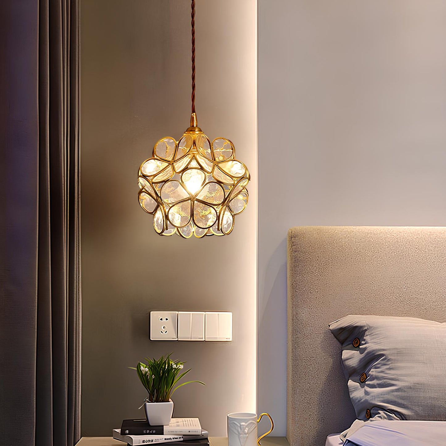 Tiffany Glass Flower Pendant Lamp - Homevalley.co.uk