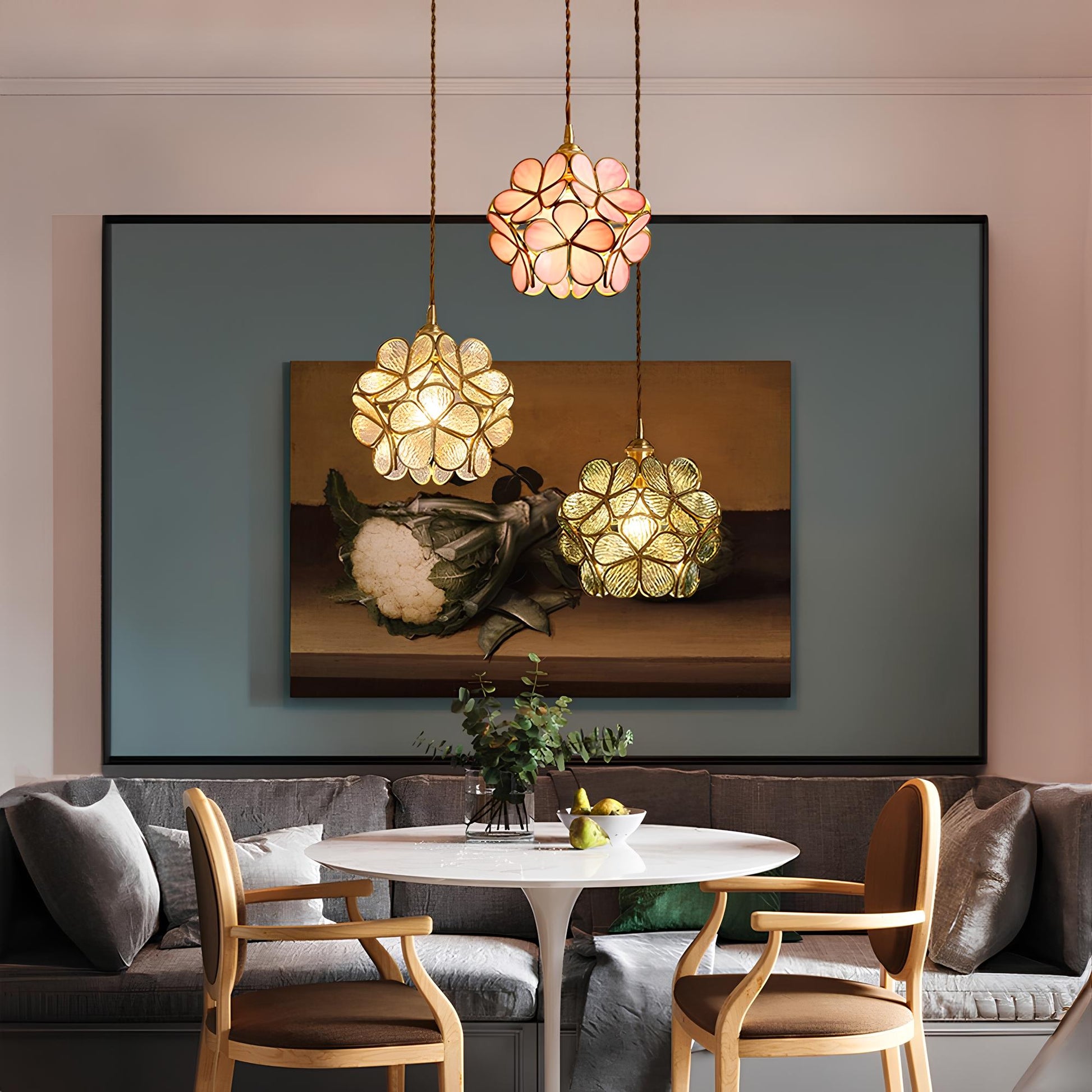 Tiffany Glass Flower Pendant Lamp - Homevalley.co.uk