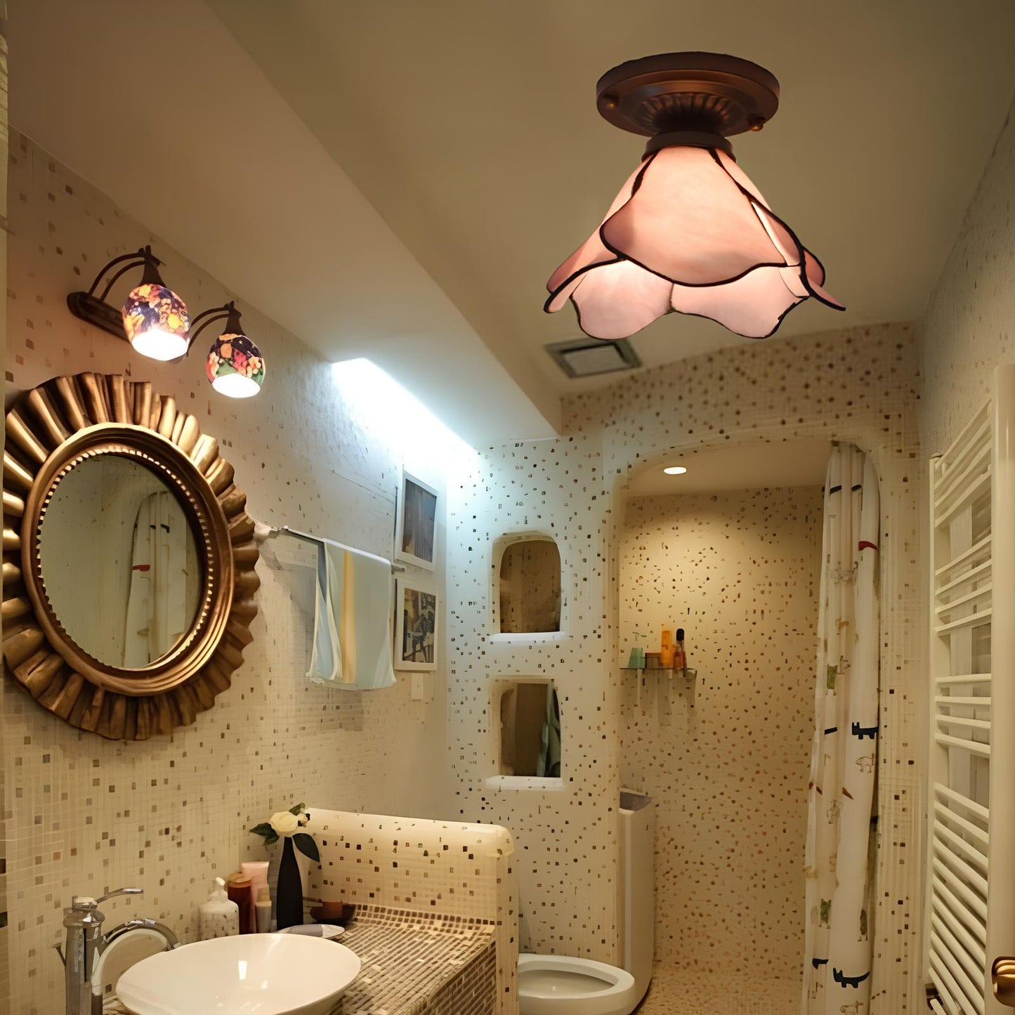 Tiffany Lotus Pendant Ceiling Lamp - Homevalley.co.uk