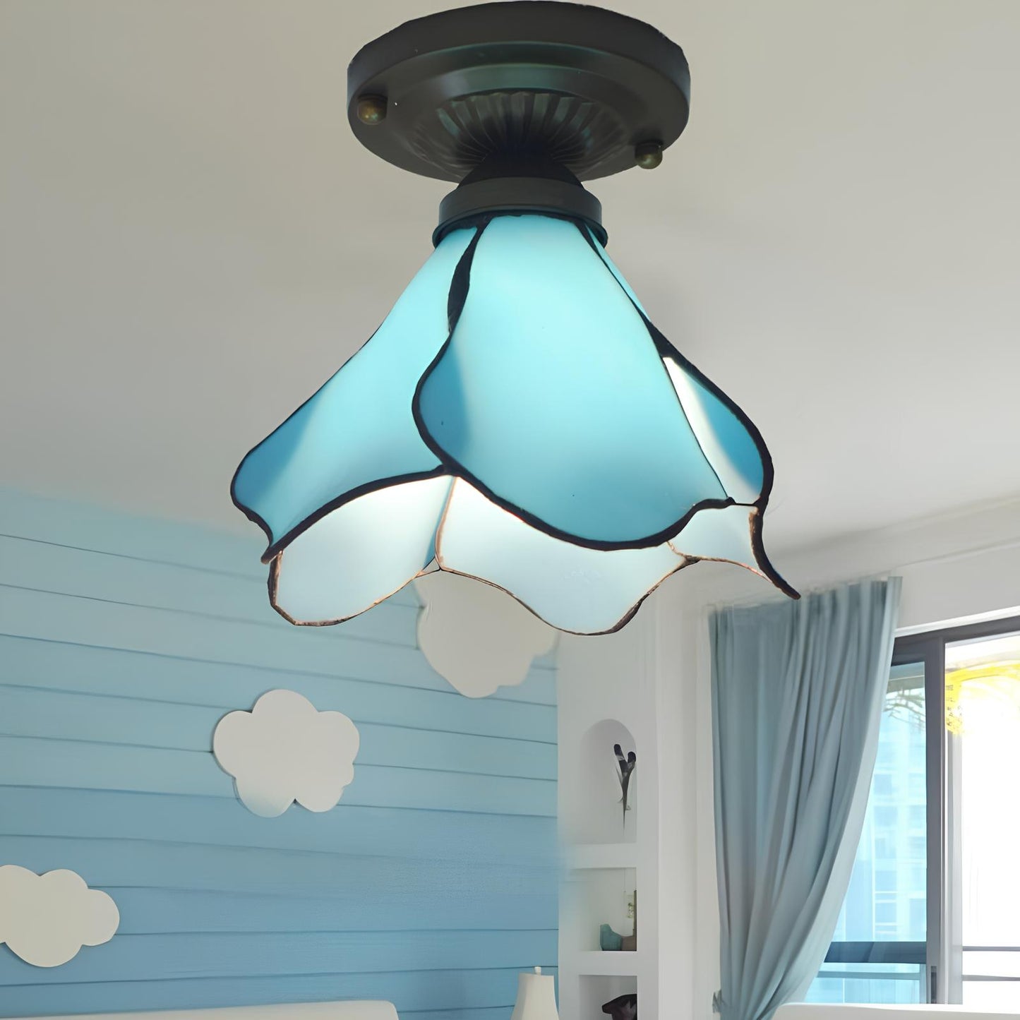 Tiffany Lotus Pendant Ceiling Lamp - Homevalley.co.uk