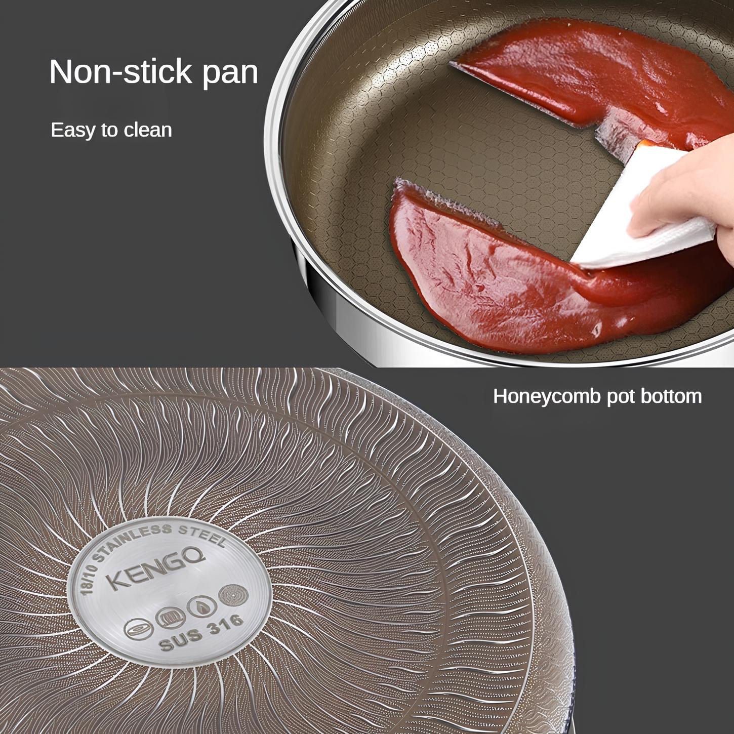 Titanium 316 Stainless Steel Non Stick Frying Pan - Homevalley.co.uk