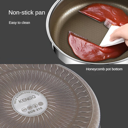 Titanium 316 Stainless Steel Non Stick Frying Pan - Homevalley.co.uk
