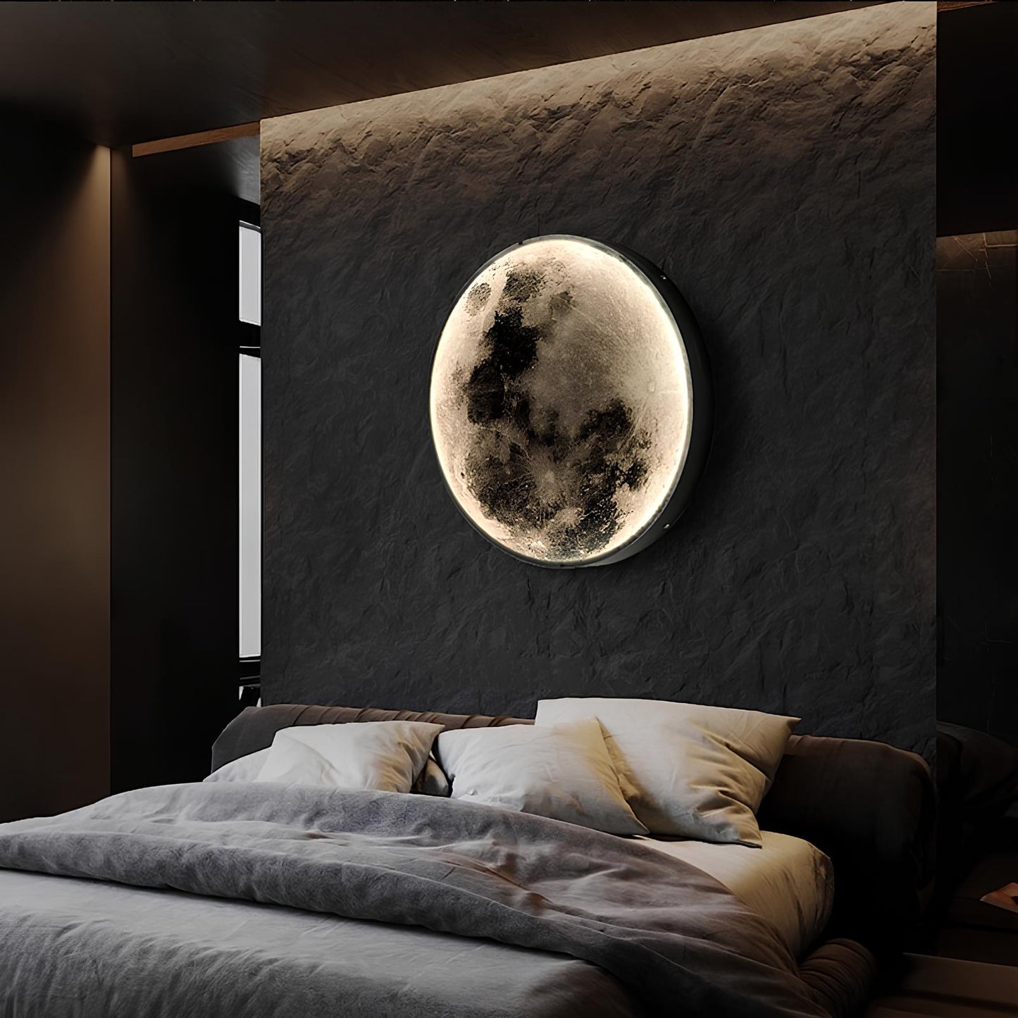 Wall Ceiling Mount LED Round Moon Lamp, Bedroom, Children, Living Room - Homevalley.co.uk