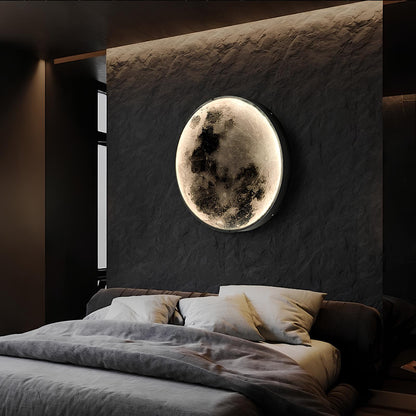 Wall Ceiling Mount LED Round Moon Lamp, Bedroom, Children, Living Room - Homevalley.co.uk