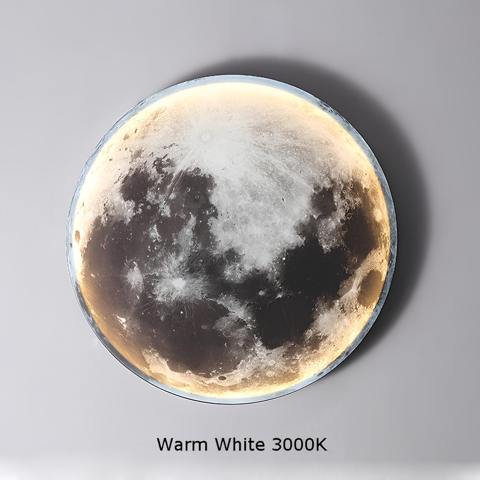 Wall Ceiling Mount LED Round Moon Lamp, Bedroom, Children, Living Room - Homevalley.co.uk