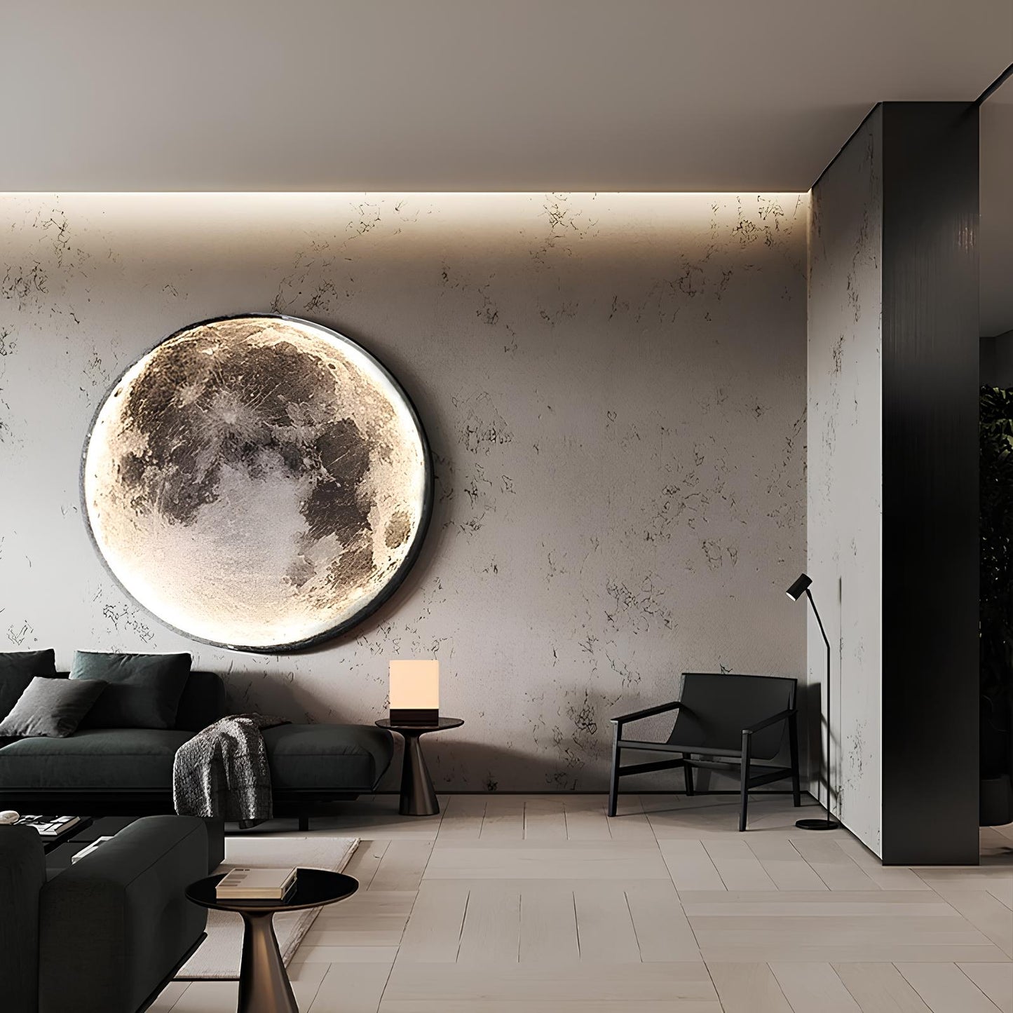 Wall Ceiling Mount LED Round Moon Lamp, Bedroom, Children, Living Room - Homevalley.co.uk