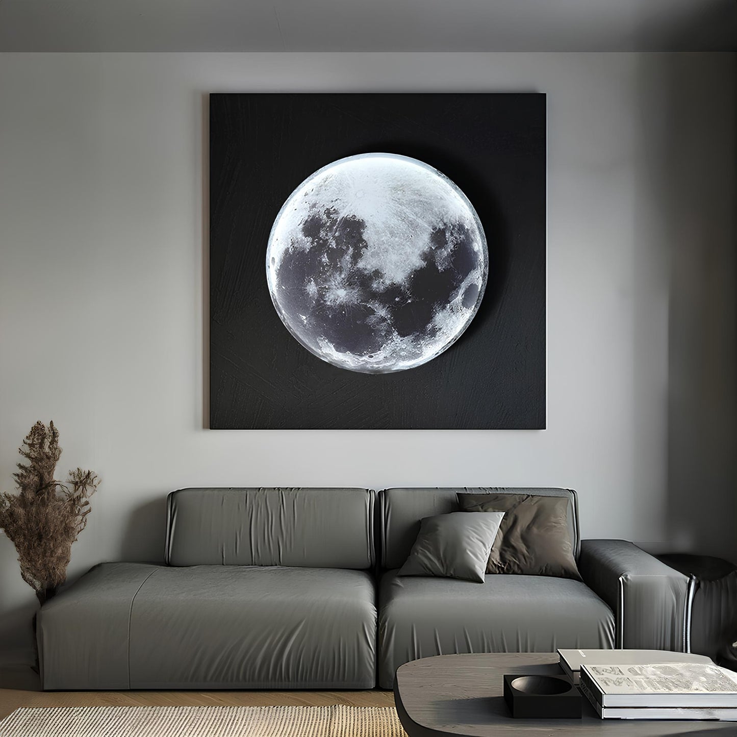 Wall Ceiling Mount LED Round Moon Lamp, Bedroom, Children, Living Room - Homevalley.co.uk
