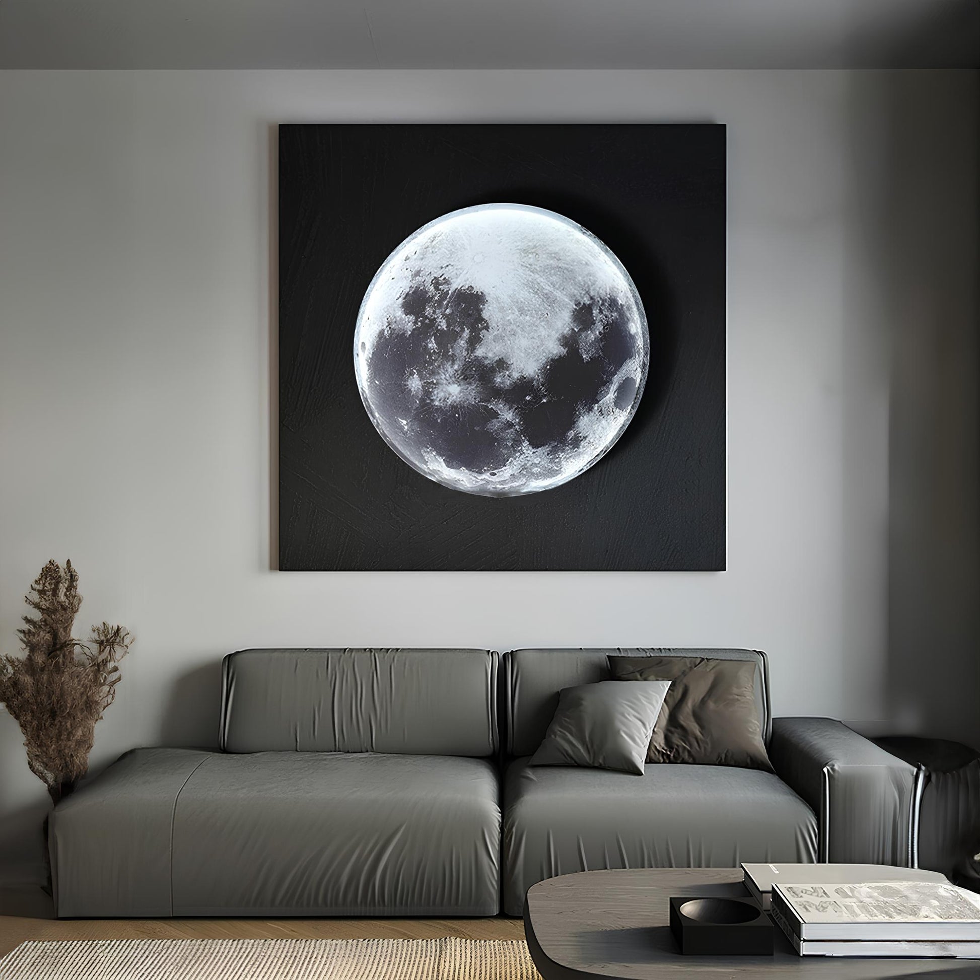 Wall Ceiling Mount LED Round Moon Lamp, Bedroom, Children, Living Room - Homevalley.co.uk